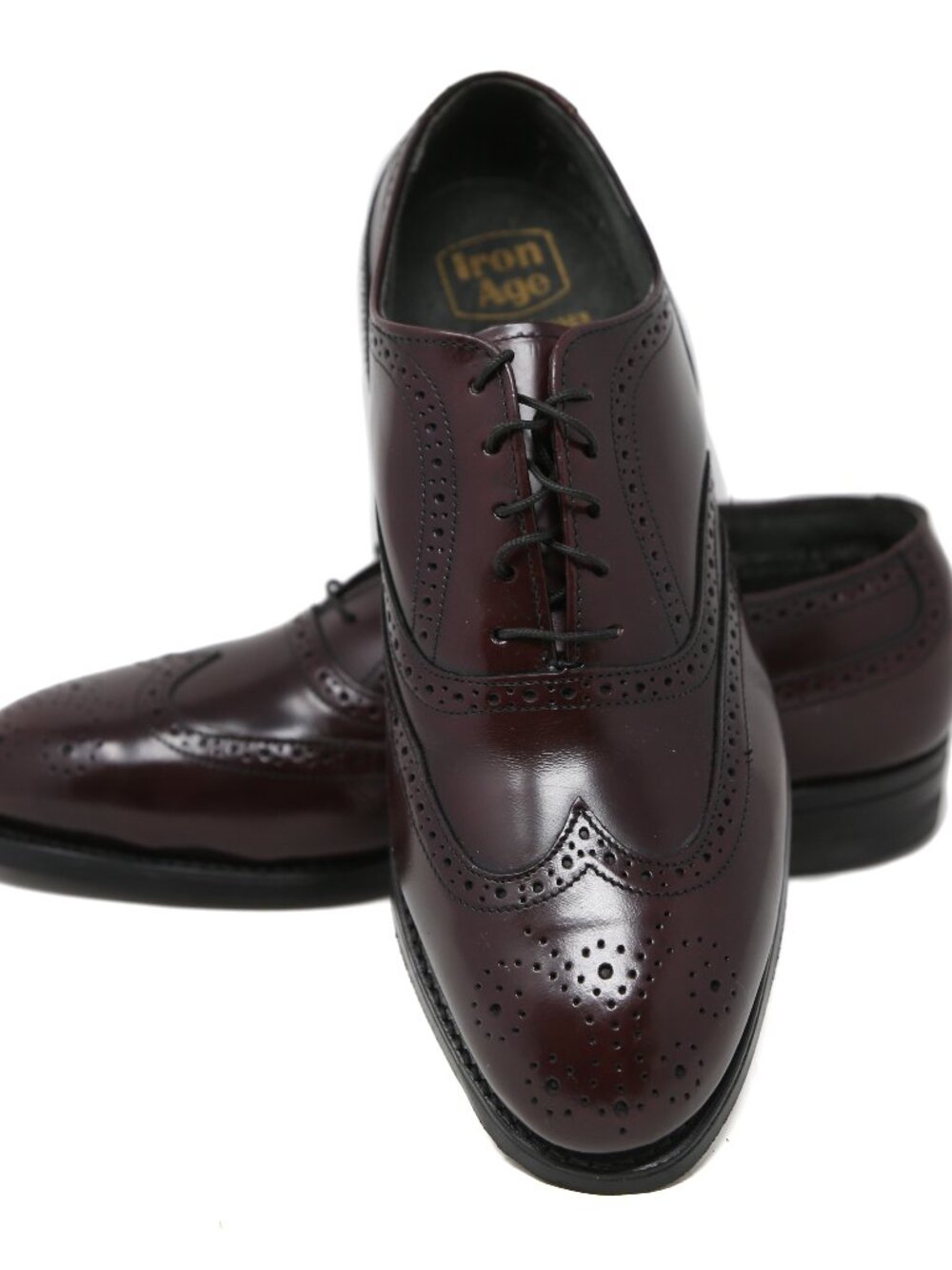 Bostonian Iron Age Mens 7 Burgundy Wingtip Dress Safety Shoes Goodyear New NWOB